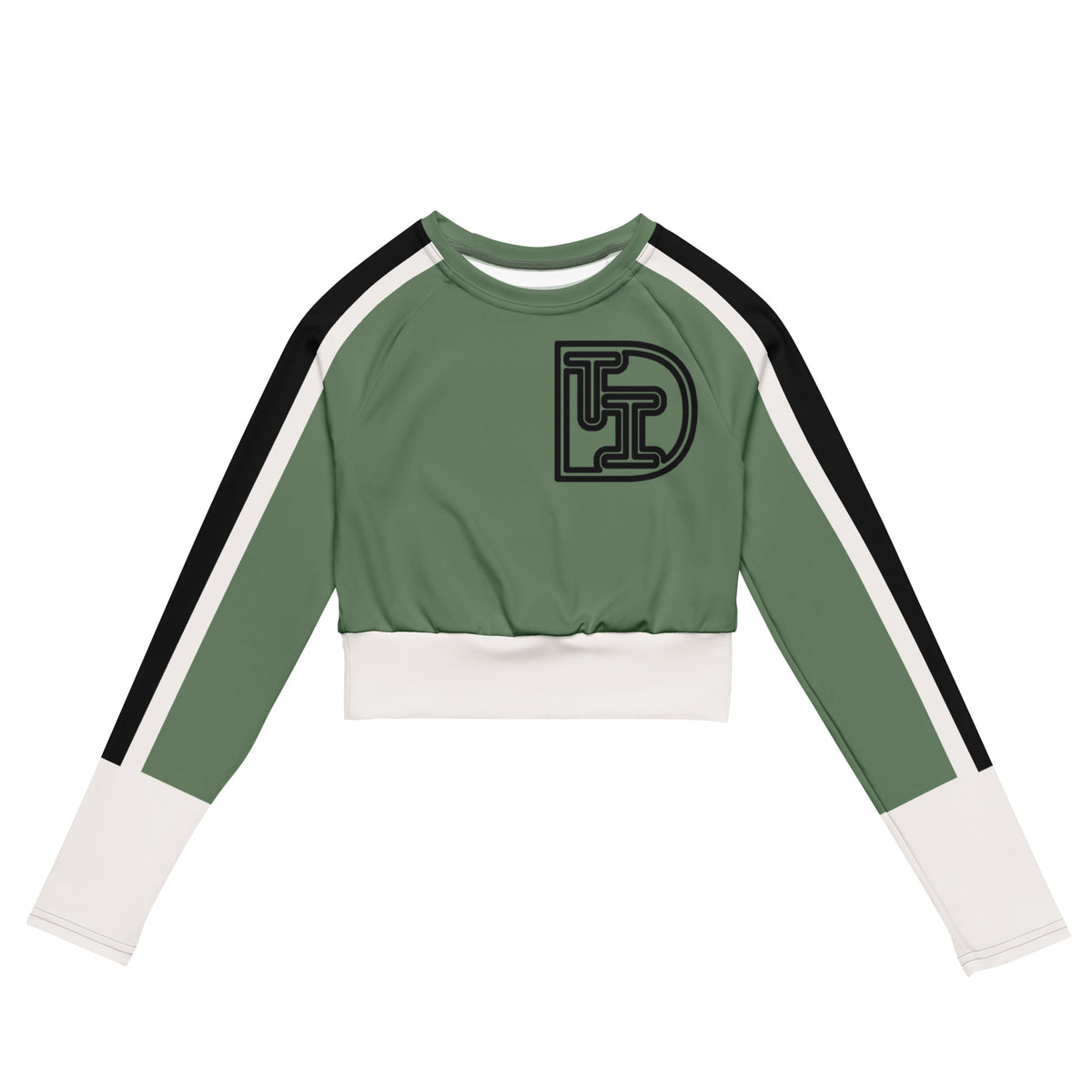 ★MOHAN★ RTR LAYERD CROP TOP _3COLORS DISSENY – Art Deco – Emerald Green – Recycled long-sleeve