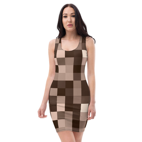 DTI Brown Pixels Cut & Sew Dress