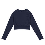 DTI Lavendar Navy Recycled long-sleeve crop top