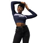 DTI Lavendar Navy Recycled long-sleeve crop top