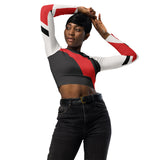 DTI Red Stripe Recycled long-sleeve crop top