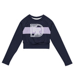 DTI Lavendar Navy Recycled long-sleeve crop top