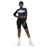 DTI Lavendar Navy Recycled long-sleeve crop top