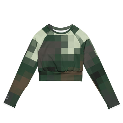 DTI Pixel Camo 9 Recycled long-sleeve crop top