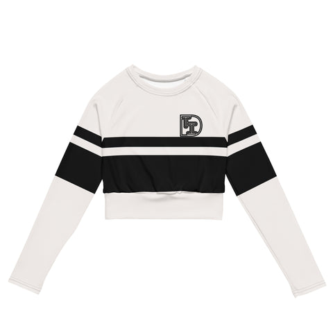 DTI Black Stripes Recycled long-sleeve crop top