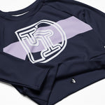 DTI Lavendar Navy Recycled long-sleeve crop top