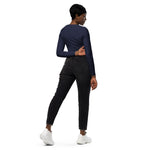 DTI Lavendar Navy Recycled long-sleeve crop top