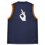 DTI Navy and Gold Recycled unisex basketball jersey