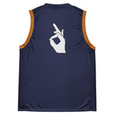 DTI Navy and Gold Recycled unisex basketball jersey