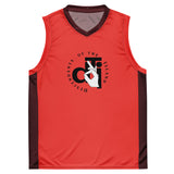 DTI Red on Red Recycled unisex basketball jersey