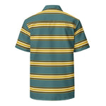 DTI Retro Island Teal Gold Stripe Unisex button shirt