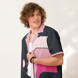 DTI Retro Island Pink and Slate Unisex button shirt