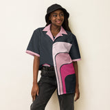 DTI Retro Island Pink and Slate Unisex button shirt