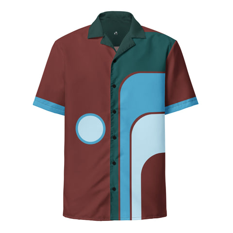 DTI Retro Island Madder Pop Unisex button shirt