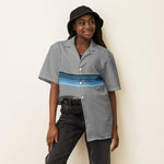 DTI Retro Island Blue Stripe Pop Unisex button shirt