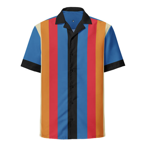 DTI Retro Island Super Stripes Unisex button shirt