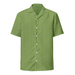 DTI Retro Island Green Stripey Pop Unisex button shirt