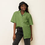 DTI Retro Island Green Stripey Pop Unisex button shirt