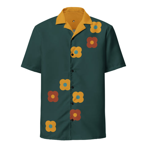 DTI Retro Island Flowers Unisex button shirt