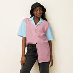 DTI Retro Island Pink Blue Unisex button shirt