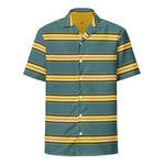 DTI Retro Island Teal Gold Stripe Unisex button shirt