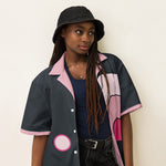 DTI Retro Island Pink and Slate Unisex button shirt