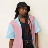 DTI Retro Island Pink Blue Unisex button shirt