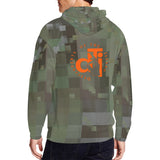 Descendants of the Island Dolphin Camo Pixels 1 Men's  Full Zip Hoodie