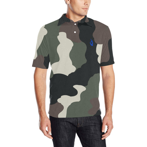 Descendants of the Island Dolphin Camo Men's All Over Print Polo Shirt (Model T55)