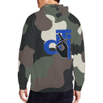 Descendants of the Island Dolphin Camo 9 Blue Men's All Over Print Full Zip Hoodie (Model H14)