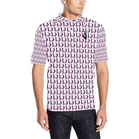 DTI Purple Collar Design Full Polo Men's Shirt