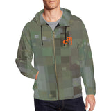 Descendants of the Island Dolphin Camo Pixels 1 Men's  Full Zip Hoodie