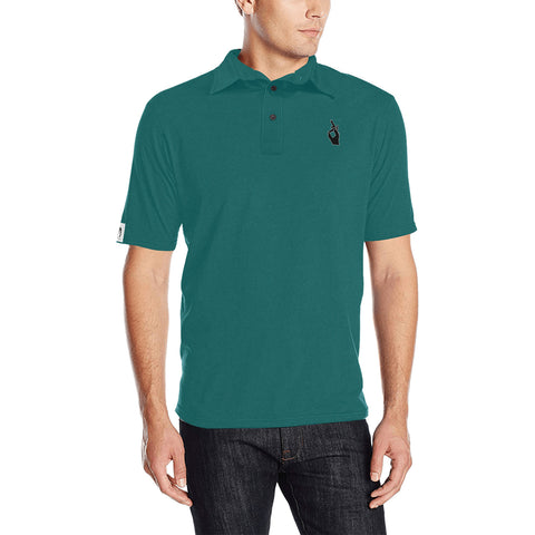 DTI Turquoise Solid Polo Men's Shirt