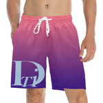 Descendants of the Island Coral Blueberry Men's Mid-Length Beach Shorts