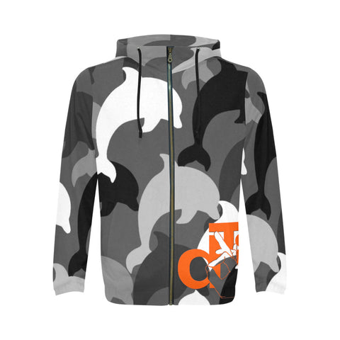 Descendants of the Island Dolphin Camo 6 Men's Zip Hoodie