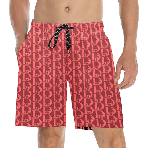 Descendants of the Island Strawberry Coral Men's Mid-Length Beach Shorts