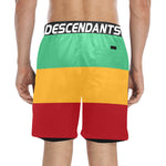 Africa Block Men's Mid-Length Beach Shorts