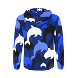 Descendants of the Island Dolphin Camo 7 Deep Blue Men's All Over Print Full Zip Hoodie