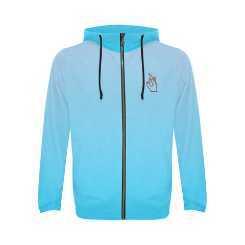 Descendants of the Island Cyan Men's Full Zip Hoodie