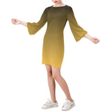 Descendants of The Island gold dress1 Bell Sleeve Dress