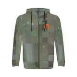 Descendants of the Island Dolphin Camo Pixels 1 Men's  Full Zip Hoodie