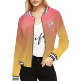 dti flower and stripes jacket Women's All Over Print Horizontal Stripes Jacket (Model H21)