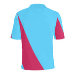 DTI Soccer Blue and Pink Stripe Polo Men's Shirt