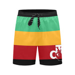 Africa Block Men's Mid-Length Beach Shorts