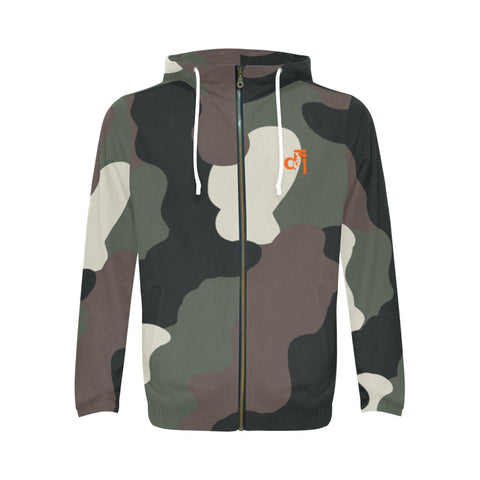 Descendants of the Island Dolphin Camo 9 Men's All Over Print Full Zip Hoodie (Model H14)