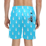 Descendants of the Island Blue Sky Hand Men's Mid-Length Beach Shorts