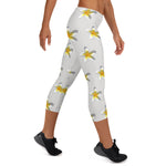 Descendants of the Island Plumeria Platinum Capri Leggings