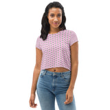 Descendants of the Island Magnolia Pink Print Crop Tee