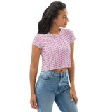 Descendants of the Island Magnolia Pink Print Crop Tee