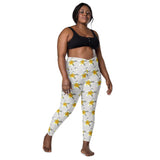 Descendants of the Island Plumeria Platinum Crossover leggings with pockets